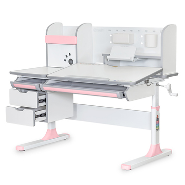 Дитячий стіл Mealux Hamilton Multicolor PN з полицею (арт. BD-680 W/G MC+PN з полицею)