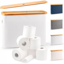 Організатор для ванної кімнати світло-сірий - Бамбуковий туалетний папір для зберігання - Антибактеріальна декоративна коробка - 45x15x34.5 см світло-сірий 12 рулонів
