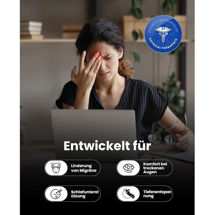 Масажер для очей BOB AND BRAD EyeOasis 3 Elite з підігрівом та охолодженням, маска для очей при мігрені, сухість очей, зняття стресу, покращення сну, сірий колір