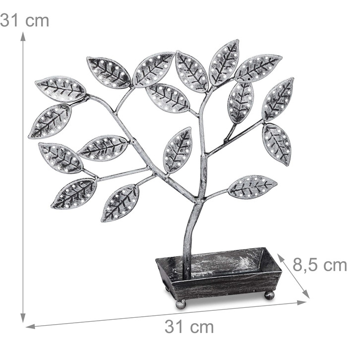 Органайзер для прикрас Relaxdays з підставкою для сережок (68 пар), чорний/срібло, 31x31x8,5 см