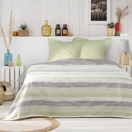 Покривало для односпального ліжка Douceur d'intrieur, Розмір 180 х 220 см, Полікотон, Жаккард, волокнисто-зелений