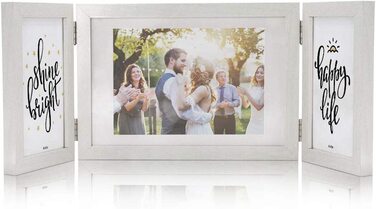Біла рамка для фотографій Afuly, 3 зображення для фотографій 10x15 і 13x18 см, кілька дерев'яних фоторамок для колажів