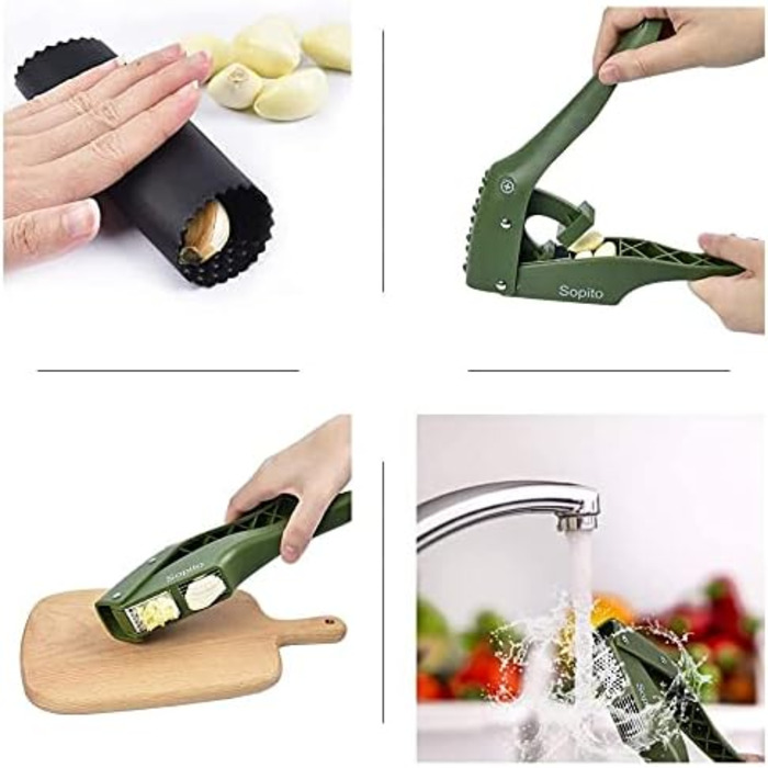 Прес для часнику Sopito аксесуари, можна мити в посудомийній машині (зелений)