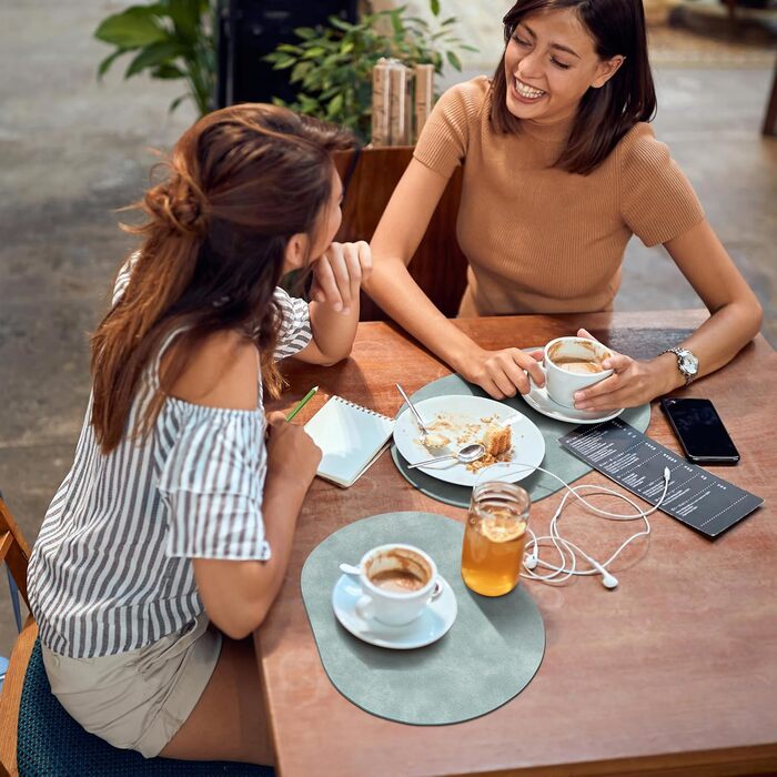 Підставки під тарілки ADRIMER, 6 шт., водонепроникні, миючіся, PU, 30.5 x 43.2 см, блакитні