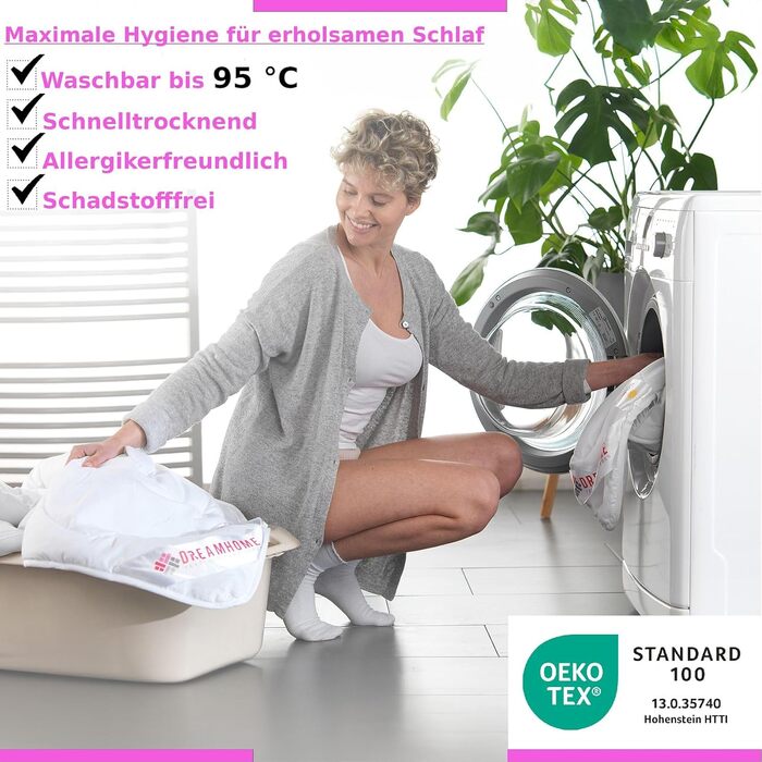 Ковдра DreamHome 135x200 см на 4 сезони - Оeko-Tex сертифікована, адаптована стегальна ковдра 135x200 см - літня та зимова ковдра - ковдра на всі сезони