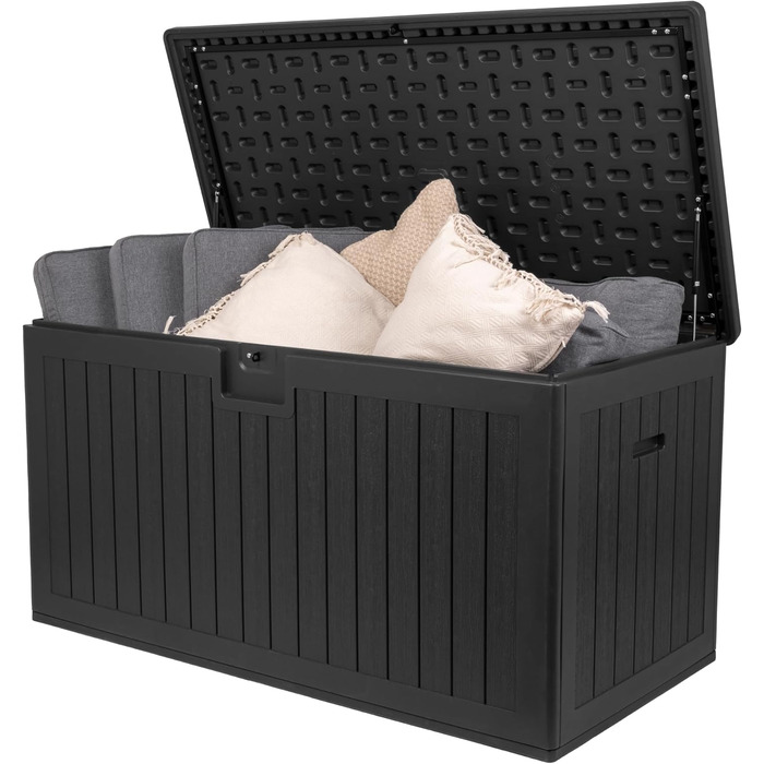 Ящик для зберігання садовий Grindi Morus 190л, водонепроникний, чорний матовий - для подушок, інструментів, на балкон та терасу