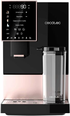 Кавомашина автоматична Cecotec Cremmaet Compactccino Black Rose, 19 bar, Thermoblock, молочник, подрібнювач зерен, 1,1 л резервуар для води