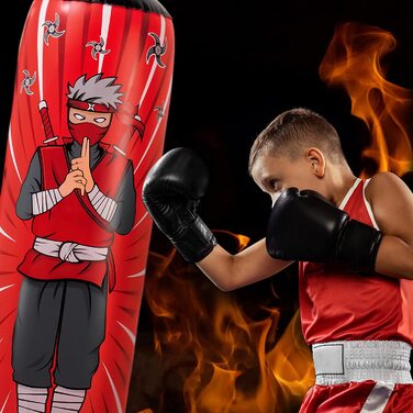 Боксерська груша для дітей WERNNSAI Ninja 140 см червона