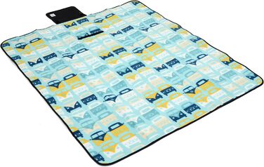 Офіційний пляжний килимок VW з ручкою, складний, водовідштовхувальний, 135 см x 120 см
