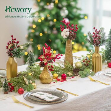 Золота ваза Hewory для декору: набір з 4 ваз для різдвяного декору, весілля та подарунків (22, 19.5, 16, 12.5 см)