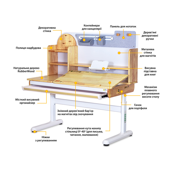 Дитячий стіл Mealux Timberdesk L (арт. BD-690 Wood L)