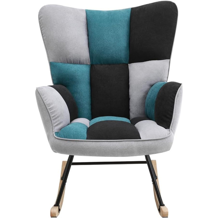 Крісло-гойдалка Vielllliving для спальні, до 150 кг, темно-сірий колір, розмір 91x98.5x71 см