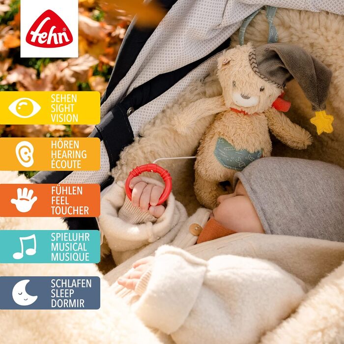 Кролик з міні-музичної скриньки Fehn - органічна бавовна - заспокійлива мелодія - дитяча іграшка
