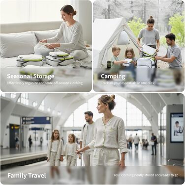 Набір компресійних органайзерів для одягу Cipway для подорожей, ультралегкі пакувальні куби для валізи та рюкзака, сірий, 5 шт.