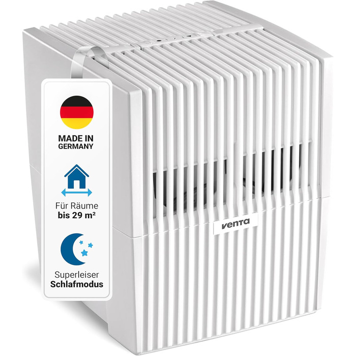 Зволожувач повітря Venta LW15 Classic Original білий - для кімнат до 29 м², ультратихий (20 дБ), 5 л, без фільтрів