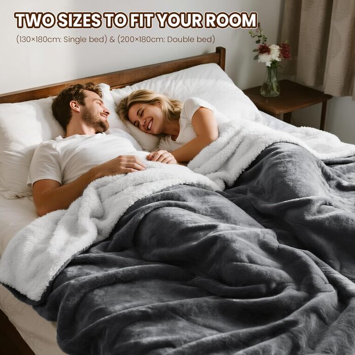 Електрична ковдра Dnenellr XXL 200x180 см з автоматичним вимкненням, 6 режимів нагріву, захист від перегріву, пральна, для ліжка та дивану