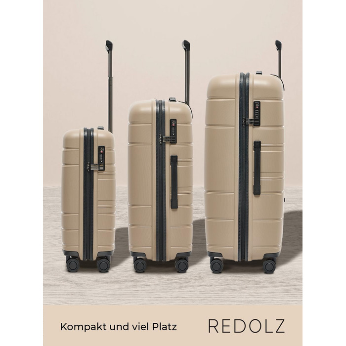 Жорсткий чохол REDOLZ XL 77см, поліпропілен, 4 колеса, TSA, набір чохлів 3 шт. и