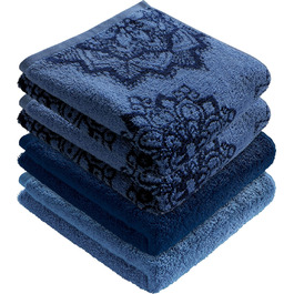 Рушник Bhl 4 упаковки синіх/темно-синіх махрових рушників Розмір 50x100 см Синій/темно-синій 50x100 см
