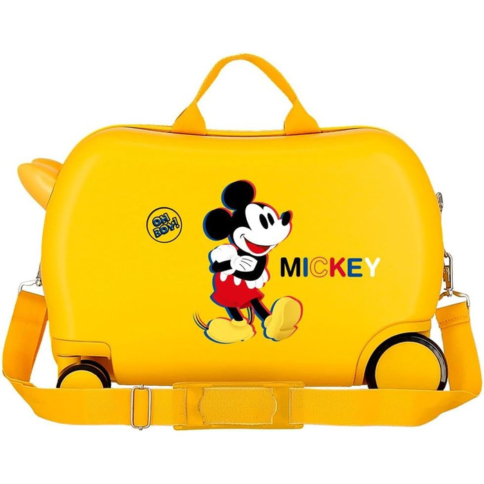 Дитяча валіза Disney Mickey 3D, 50x38x20 см, ABS, комбінована застібка, 34л, 1,8 кг, 4 колеса, жовтий