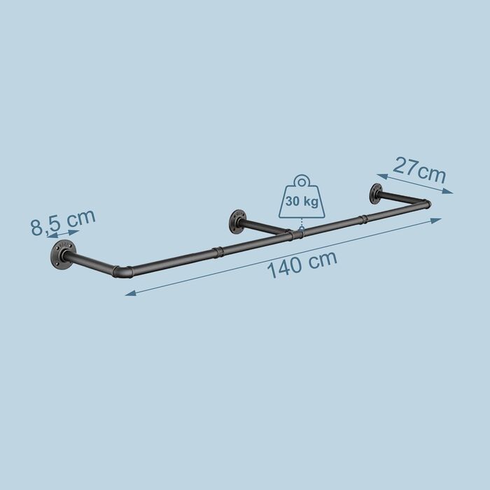 Relaxdays Промислова вішалка для одягу на стіну