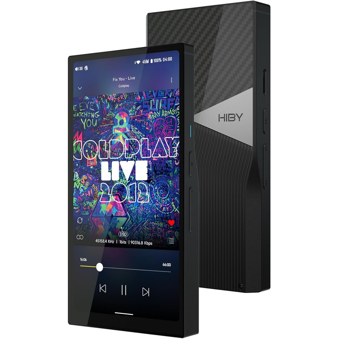 HiBy R6 Pro II музичний плеєр з Bluetooth, WiFi, подвійним ЦАП, клас A підсилювачем, Android 12, MQA 16X, DSD1024, PCM1536K, чорний