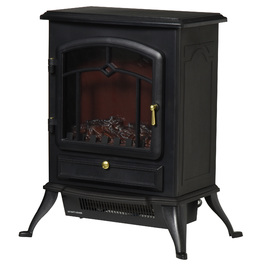 Електрокамін з підігрівом, електричний камін з LED-ефектом полум'я, декоративний камін потужністю 1000/2000 Вт, електрична імітація вогню з захистом від перегріву, камін-піч, чорного кольору.