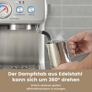 Gevi 2025 Upgrade: Професійна кавомашина еспресо з вбудованою кавомолкою, Dual Boiler, 20 Bar, 2.8л бак, нержавіюча сталь, срібна