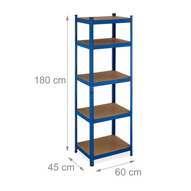 Полиця Relaxdays Blue Heavy Duty з 5 ярусами