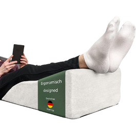 Піднімна подушка для ніг WELL B4 - середній розмір. Підтримка ніг та колін, ідеальна для лімфодренажу та венозної недостатності. Біла подушка-валик