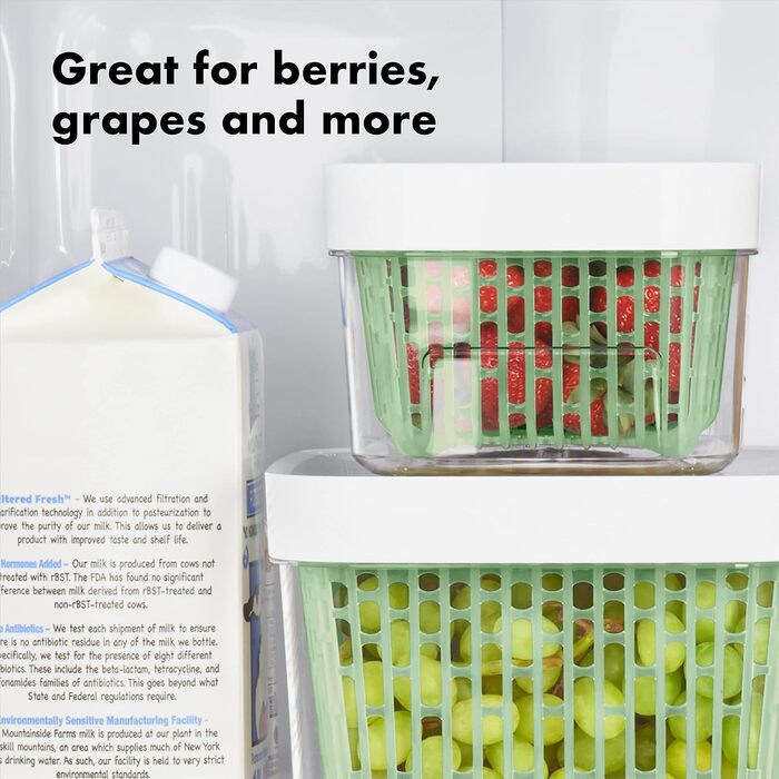 OXO Good Grips Greensaver Контейнер для зберігання продуктів, 4.7 л (1.5 л), з кришкою та вентиляцією