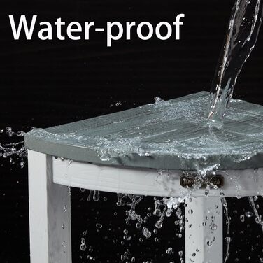 Крісло для душу Eck-Duschhocker, водонепроникне, з полівуд, для ванної кімнати, біле (білий+сірий)