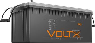 Акумулятор VoltX LiFePO4 12,8 В 200 Ач з 200 А BMS, 2560 Втгод, 3000-15000 циклів, макс. 36 батарей, ідеально підходить для автофургонів і сонячних батарей