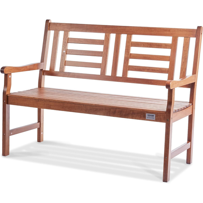 Металева лавка VEVOR для саду та тераси, 122 см, на 3 особи, з підлокітниками та спинкою, вінтажний стиль