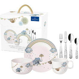 Дитячий посудовий набір Villeroy & Boch Boho Kids 'Walk like an elephant' (3 шт.) - блакитний, преміум-посуд для дітей