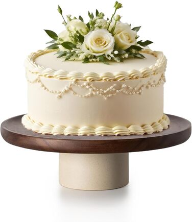 Підставка для тортів CEEFU Rustikaler з акацієвого дерева, 22.9 см, натуральний колір, для весільних тортів, сервірування випічки, десертів, перекусів, презентації на вечірках, днях народження