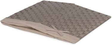 Кошик для білизни RAN6891 Stan з кришкою, ручками, плетіння, металевий каркас, знімний вкладиш з льону, 30 x 30 x 50 см, Бежевий, Коричневий