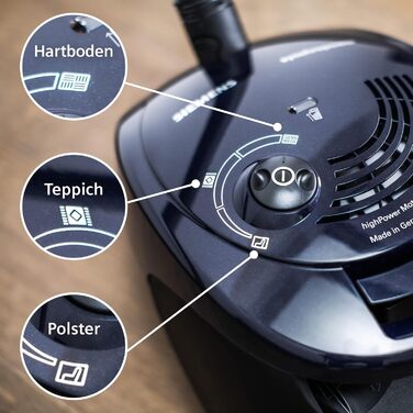 Пилгопоглинач Siemens synchropower VS06B1110: мішок, фільтр гігієни, для твердих підлог та килимів, 700 Вт, блакитний