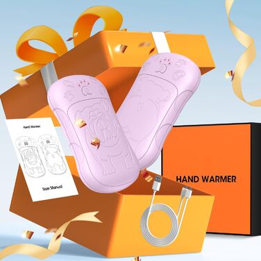 Електричні грілки для рук, 2 шт., 6000 мАг, акумулятор, багаторазові, зарядні кишенькові грілки для активного відпочинку, спорту, полювання, гольфу, кемпінгу, теплий подарунок для жінок, чоловіків, дітей (фіолетовий)