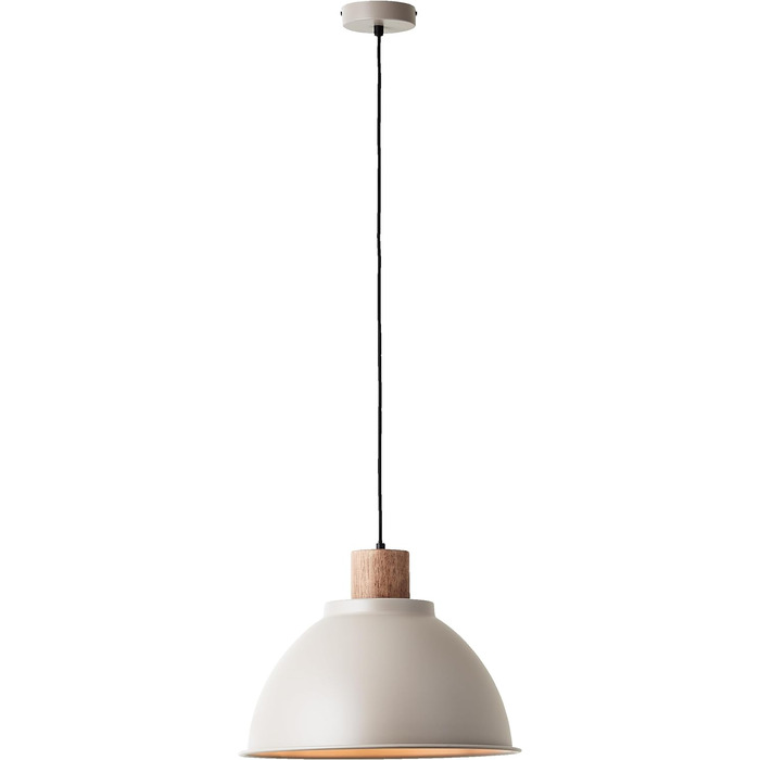 Сучасний підвісний світильник Lightbox світло-сірого кольору - 120 см, Ø 38 см - скандинавський підвісний світильник з коротким кабелем - E27, макс. 60 Вт - з металу/дерева