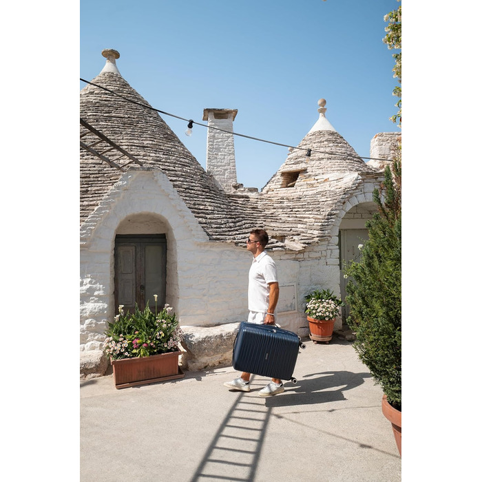 Набір валіз American Tourister Aerotech (3 шт.): ручна, середня, велика, розширювана, з TSA-замком, блакитний (Металевий Navy)