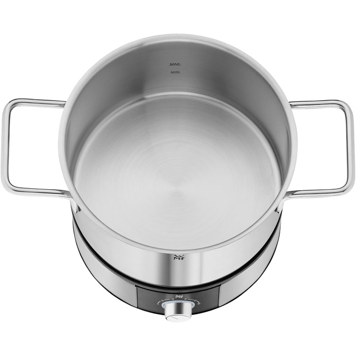 Електричний набір для фондю WMF Lono на 8 осіб: регулювання температури, індукційний горщик 1.2л, з нержавіючої сталі, з тримачем для виделок