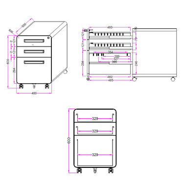 Контейнер на колесах COLOR PLUS I Metall schwarz від hjh OFFICE