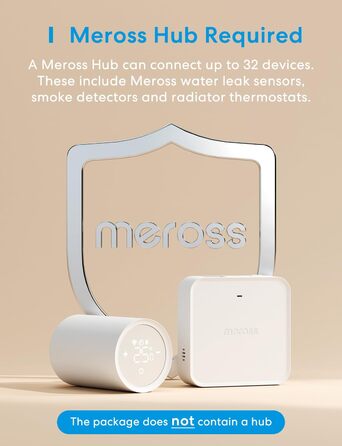 Meross Matter Термостат для радіатора Wi-Fi з підтримкою HomeKit, Alexa та Google Assistant (Додатковий блок)