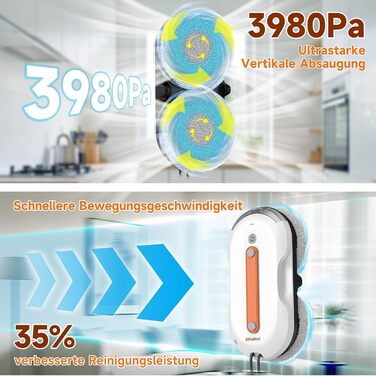 AlfaBot X7 Pro робот для миття вікон з розпилювачем, інтелектуальний мийник скла, великий бак для води, безсмугове очищення для скла, плитки та гладких поверхонь