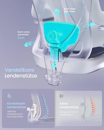 Офісний стіл SONGMICS: ергономічне крісло, ігровий стул, регульована поперекова підтримка, підголовник, підлокітники, для різного зросту, до 150 кг, OBN067BH01 (Верблюжий + Хмарний білий)