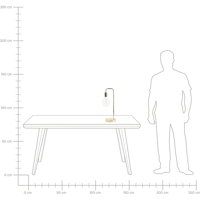 Стійла лампа Beliani Savena в індустріальному стилі з абажуром у вигляді лампочки, золота