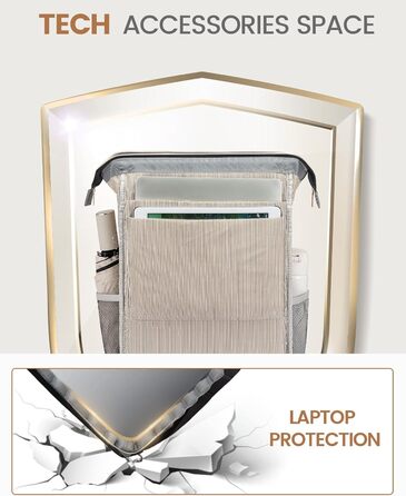 Рюкзак для ноутбука LOVEVOOK для жінок, великий шкільний рюкзак для підлітків, рюкзак ручної поклажі, водонепроникний дизайн, дихаючі плечові лямки, для університету, школи та подорожей, бежево-сірий (17 дюймів, сірий / чорний)