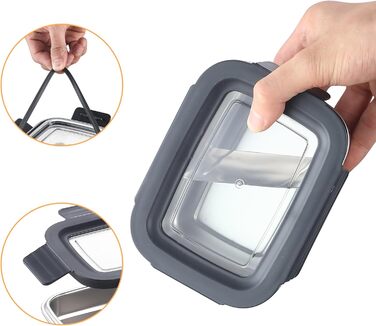 Набір контейнерів для їжі Misichao з нержавіючої сталі (3 шт x 600 мл) - герметичні, для кухні та обіду