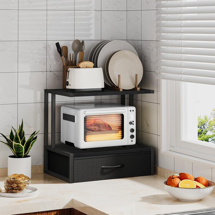 Підставка для принтера з ящиком для документів, органайзер на стіл для офісу та дому, чорний