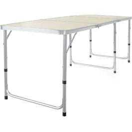 Кемпінговий стіл Складний 180x60x70 см Регульований по висоті 55/62/70 см Портативний багатофункціональний стіл